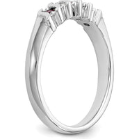 14K White Gold Band with Round Rubies and Diamonds - 0.20 Carat Total Gem Weight by 0