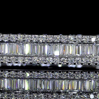 14K White Gold Bangle Bracelet with Baguette and Round Lab Diamonds - 4.19 Carat Total Weight, E/VS1 Quality - Covaloro Fine Jewelry