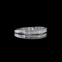14K White Gold Bangle Bracelet with Baguette and Round Lab Diamonds - 4.19 Carat Total Weight, E/VS1 Quality - Covaloro Fine Jewelry