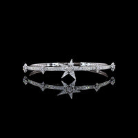 14K White Gold Bangle Bracelet with Bezel and Prong Set Round Lab Diamonds - 2.61 Carats Total Diamond Weight - Covaloro Fine Jewelry