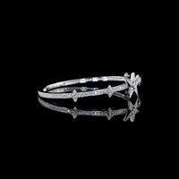 14K White Gold Bangle Bracelet with Bezel and Prong Set Round Lab Diamonds - 2.61 Carats Total Diamond Weight - Covaloro Fine Jewelry