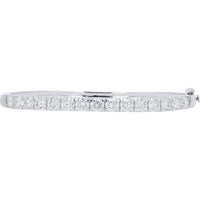 14K White Gold Bangle with Channel Set Round Lab Grown Diamonds - 5.00 Carat Total Diamond Weight