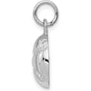 14K White Gold Baseball Charm - Textured Polished Finish with Rhodium Plating by 0