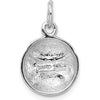 14K White Gold Baseball Charm - Textured Polished Finish with Rhodium Plating by 0