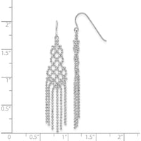 14K White Gold Beaded Drop Earrings with Rhodium Plating - Polished Finish by 0