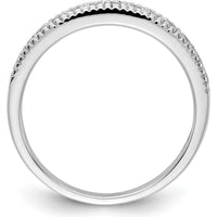 14K White Gold Beaded Edge Diamond Anniversary Band - 0.029 Carat Total Diamond Weight by 0