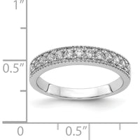14K White Gold Beaded Edge Diamond Anniversary Band - 0.029 Carat Total Diamond Weight by 0