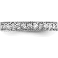 14K White Gold Beaded Edge Diamond Anniversary Band - 0.029 Carat Total Diamond Weight by 0