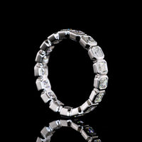 14K White Gold Bezel Set Asscher Cut Lab Diamond Eternity Band - 2.07 Carat Total Weight, 17 Stones, E-F VS1 Quality - Covaloro Fine Jewelry