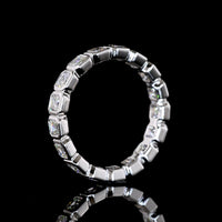 14K White Gold Bezel Set Asscher Cut Lab Diamond Eternity Band - 2.07 Carat Total Weight, 17 Stones, E-F VS1 Quality - Covaloro Fine Jewelry
