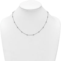 14K White Gold Bezel-set Diamond 18-Station Necklace - 9.00 Carat Total Diamond Weight by Oro Pregiato