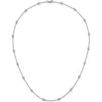 14K White Gold Bezel-set Diamond 18-Station Necklace - 9.00 Carat Total Diamond Weight by Oro Pregiato