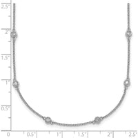 14K White Gold Bezel-set Diamond 18-Station Necklace - 9.00 Carat Total Diamond Weight by Oro Pregiato