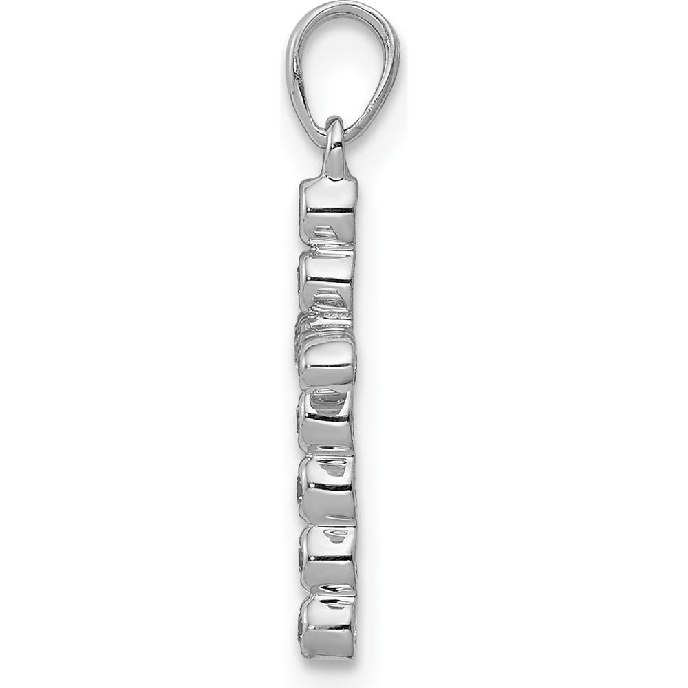 14K White Gold Bezel Set Diamond Cross Pendant - 0.10 Carat Total Diamond Weight by Monteluci Fine Jewelry