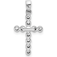 14K White Gold Bezel Set Diamond Cross Pendant - 0.10 Carat Total Diamond Weight by Monteluci Fine Jewelry