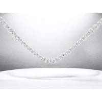 14K White Gold Bezel Set Diamond Necklace with Round Brilliant Diamonds - 2.55 Carat Total Diamond Weight - Royal Jewelry