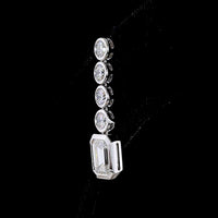 14K White Gold Bezel Set Drop Earrings with Round and Emerald Cut Lab Diamonds - 2.58 Carats Total Diamond Weight - Covaloro Fine Jewelry