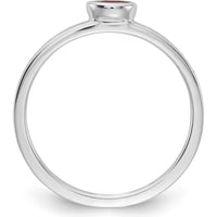 14K White Gold Bezel-set Marquise Garnet Ring - 0.10 Carat Total Garnet Weight by 0