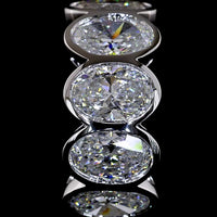 14K White Gold Bezel Set Oval Cut Lab Diamond Huggie Earrings - 3.22 Carats Total Diamond Weight - Covaloro Fine Jewelry