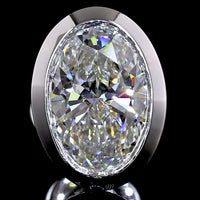 14K White Gold Bezel Set Oval Lab Diamond Stud Earrings - 2.05 Carat Total Weight (E-F VVS2-VS1) - Covaloro Fine Jewelry