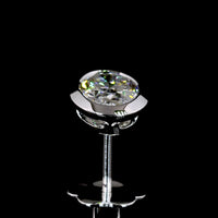 14K White Gold Bezel Set Oval Lab Diamond Stud Earrings - 2.05 Carat Total Weight (E-F VVS2-VS1) - Covaloro Fine Jewelry