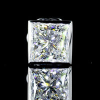 14K White Gold Bezel Set Princess Cut Lab Diamond Stud Earrings - 2.08 Carat Total Weight, D VVS2 GIA Certified - Covaloro Fine Jewelry