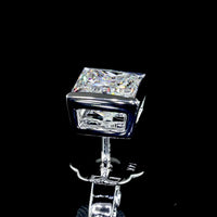 14K White Gold Bezel Set Princess Cut Lab Diamond Stud Earrings - 2.08 Carat Total Weight, D VVS2 GIA Certified - Covaloro Fine Jewelry