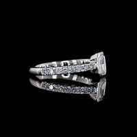 14K White Gold Bezel Set Radiant Cut Diamond Ring with Diamond Shank - 0.80 Carat Total Weight Lab Diamonds - Covaloro Fine Jewelry