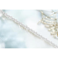 14K White Gold Bezel Set Round Diamond Bracelet - 0.68 Carat Total Diamond Weight - Royal Jewelry