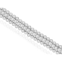 14K White Gold Bezel-Set Round Diamond Tennis Bracelet - 3.00 Carat Total Diamond Weight - Royal Jewelry