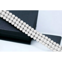 14K White Gold Bezel-Set Round Diamond Tennis Bracelet - 3.00 Carat Total Diamond Weight - Royal Jewelry