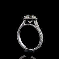 14K White Gold Bezel Set Round Lab Diamond Solitaire Shank Ring - 3.15 Total Carat Weight, D VVS2 Center Stone - Covaloro Fine Jewelry