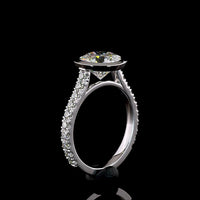 14K White Gold Bezel Set Round Lab Diamond Solitaire Shank Ring - 3.15 Total Carat Weight, D VVS2 Center Stone - Covaloro Fine Jewelry