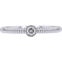 14K White Gold Bezel Set Solitaire Diamond Ring - 0.10 Carats Diamond Weight