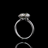 14K White Gold Bezel Set Solitaire Ring with 5.12 Carats Antique Cushion Cut Lab Diamond - E-F Color VS1 Clarity - Covaloro Fine Jewelry