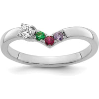 14K White Gold Birthstone and Diamond Mother's Ring Semi-Mount with Custom Birthstones by Oro Pregiato