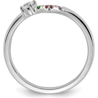 14K White Gold Birthstone and Diamond Mother's Ring Semi-Mount with Custom Birthstones by Oro Pregiato