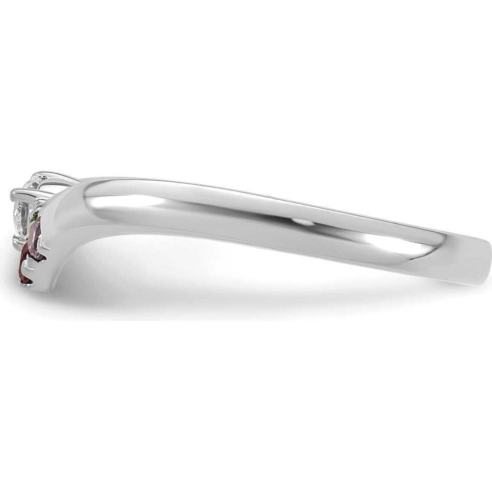 14K White Gold Birthstone and Diamond Mother's Ring Semi-Mount with Custom Birthstones by Oro Pregiato