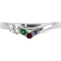 14K White Gold Birthstone and Diamond Mother's Ring Semi-Mount with Custom Birthstones by Oro Pregiato