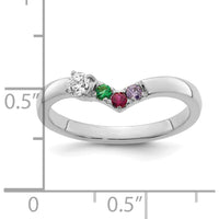 14K White Gold Birthstone and Diamond Mother's Ring Semi-Mount with Custom Birthstones by Oro Pregiato