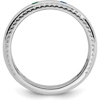 14K White Gold Birthstone and Diamond Mother's Ring with Prong Set Gemstones and Channel Set Diamonds by Oro Pregiato