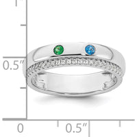 14K White Gold Birthstone and Diamond Mother's Ring with Prong Set Gemstones and Channel Set Diamonds by Oro Pregiato
