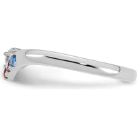 14K White Gold Birthstone & Diamond Ring with 5-Prong Set Stones - 0.50 Carat Total Diamond Weight by Oro Pregiato