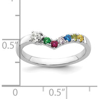 14K White Gold Birthstone and Diamond Semi-Mount Mother's Ring by Oro Pregiato