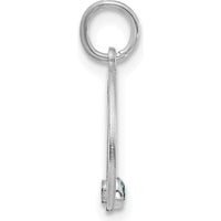 14K White Gold Birthstone Initial Pendant with Polished Finish and Rhodium Plating by Oro Pregiato