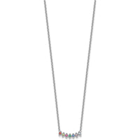 14K White Gold Birthstone Mother's Necklace Mounting with 7 Gemstone Settings - Customizable Pendant by Oro Pregiato