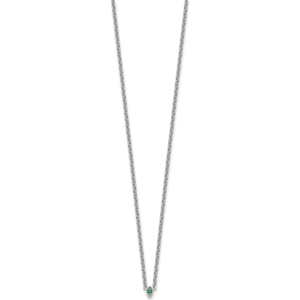 14K White Gold Birthstone Mother's Necklace Pendant - Customizable Gemstone Option by Oro Pregiato