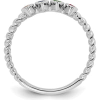 14K White Gold Birthstone Mother's Ring with Four Marquise Cut Gemstones by Oro Pregiato
