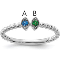 14K White Gold Birthstone Mother's Ring with Prong Set Gemstones by Oro Pregiato