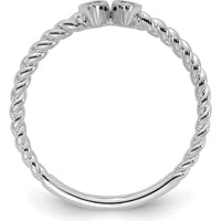 14K White Gold Birthstone Mother's Ring with Prong Set Gemstones by Oro Pregiato